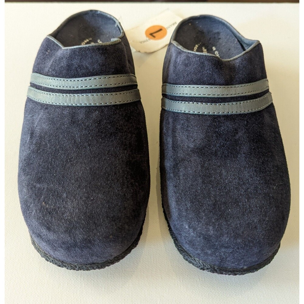 Merrell Duet Women's Sport Slide Navy Suede Mules Sz 7 Air Cushion Comfort Shoes